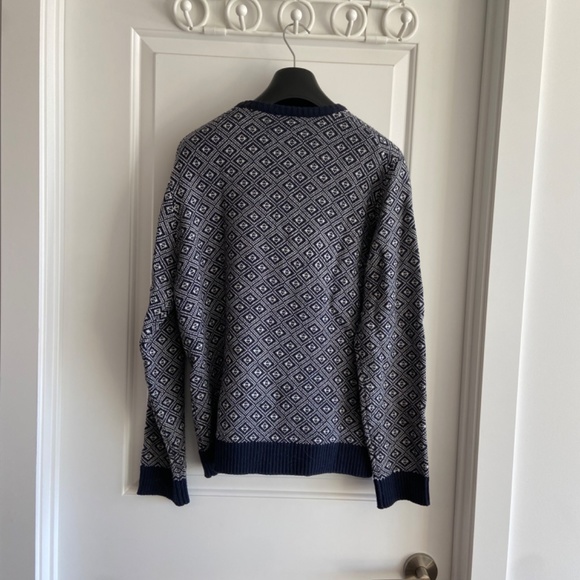 Blue & white patterned Frank & Oak sweater - Picture 2 of 4